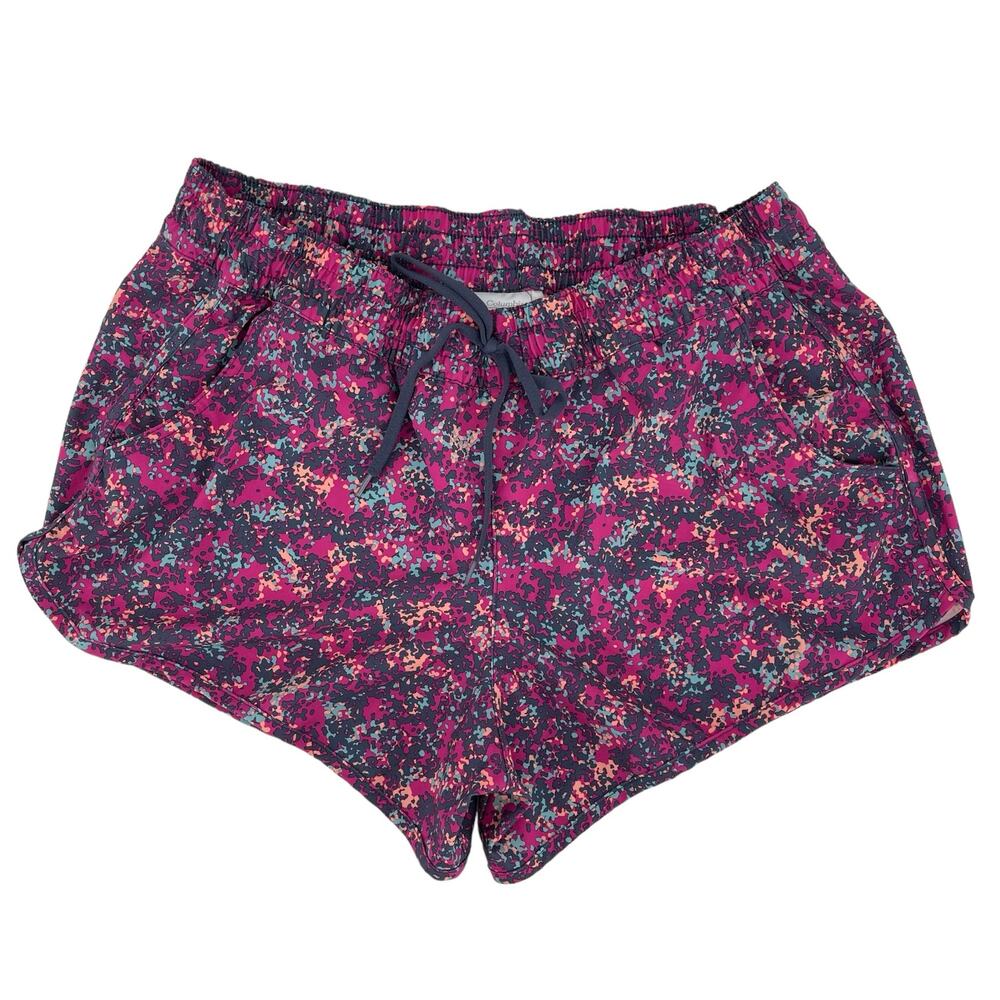 Columbia Bogata Bay Stretch Printed Shorts Sz Large Athletic Workout Running